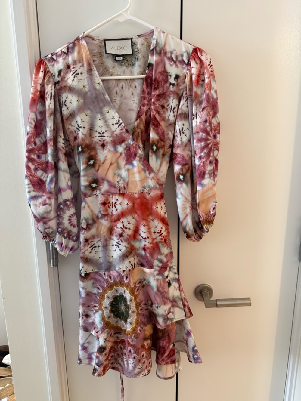 Alexis Pink Multi Tie-Dye Wrap Dress